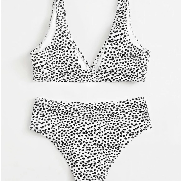 High waisted Dalmatian print dot bikini swimsuit - Picture 5 of 7